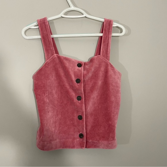 Texture & Thread By Madewell Velour Corduroy Button-Front Tank Top Size XS - Picture 3 of 6
